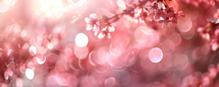 Soft pink bokeh lights, giving a romantic feel, like a delicate touch of spring blossomsの素材