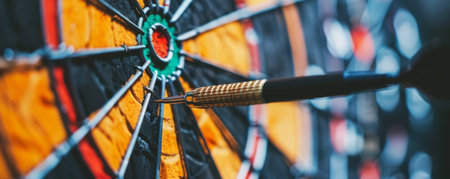 Darts target on dartboard. Targeting concept. Close up.の素材