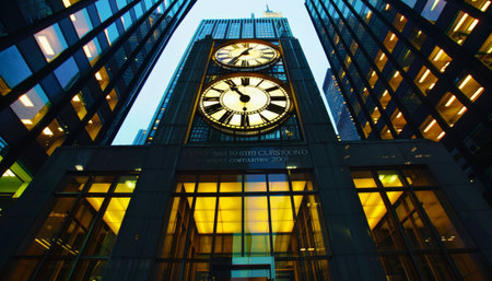 Clock Tower at Rockefeller Center in Midtown Manhattan in New York Cityの素材