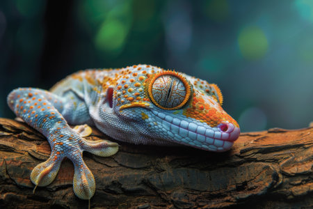 Closeup of a Colorful Geckoの素材