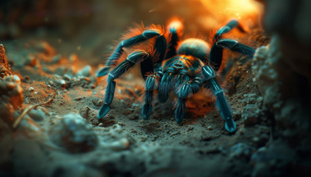 Close-up of a Blue Tarantulaの素材