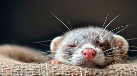 Cute Sleeping Ferretの素材