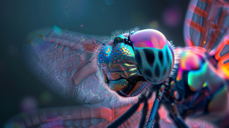 Close Up of a Colorful Dragonflyの素材