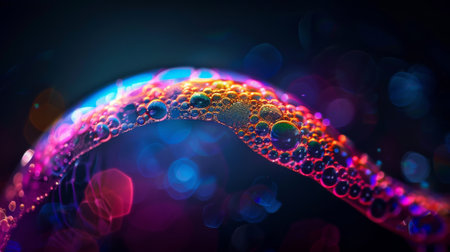 Abstract Rainbow Bubbles with Bokeh Lightsの素材