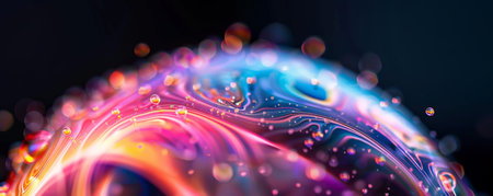 Abstract Liquid Art with Vibrant Colors and Bokehの素材