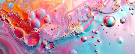 abstract background with oil drops in water, colorful abstract background.の素材