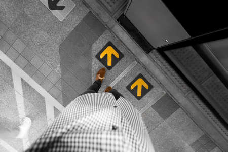 Walking into the futureの写真素材