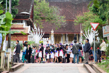 LUANGPRABANG, LAOS- DEC 9: Celebration 20th anniversary of Luang-Prabang World Heritage Site on December 9, 2015 in LuangPrabang, Laosのeditorial素材