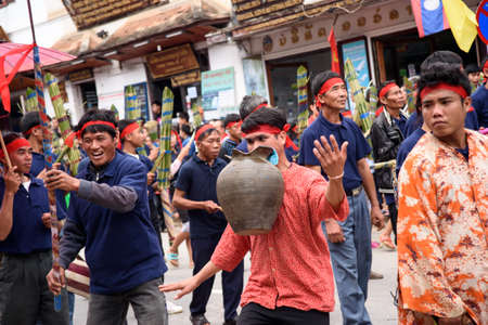 LUANGPRABANG, LAOS- DEC 9: Celebration 20th anniversary of Luang-Prabang World Heritage Site on December 9, 2015 in LuangPrabang, Laosのeditorial素材