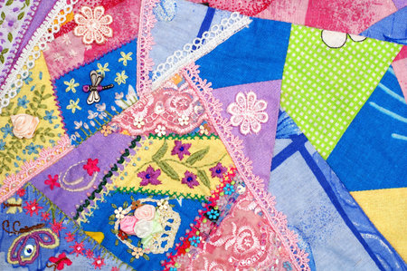 Abstract patchwork, made of scraps of fabric