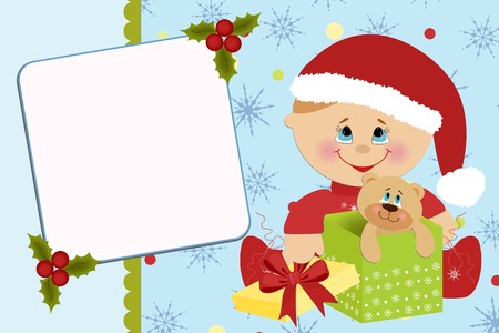 Blank template for baby's greetings card or photo frameのイラスト素材