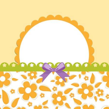 Blank template for orange greetings card, postcard or photo farmeのイラスト素材