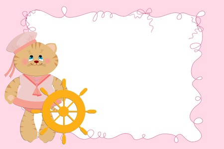 Blank template for greetings card or photo frame in pink colorsのイラスト素材