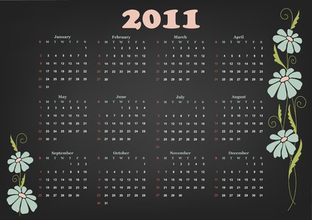 Calendar for year 2011のイラスト素材