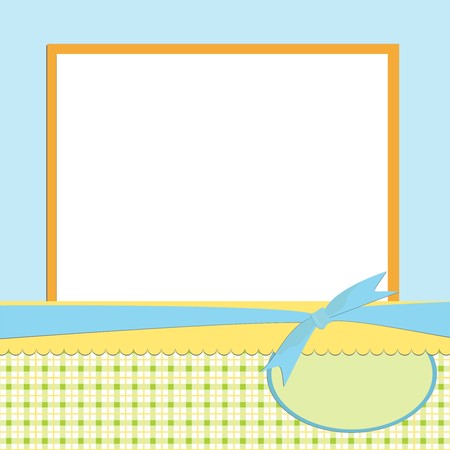 Blank template for greetings card or photo frame in blue colorsのイラスト素材