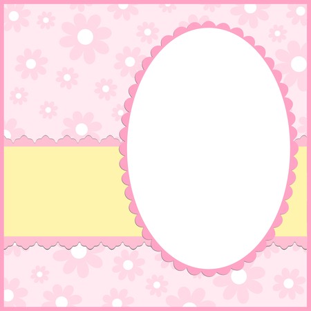 Blank template for greetings card or photo frame in pink colorsのイラスト素材
