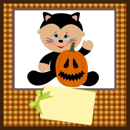 Blank template for halloween greetings card or photo frameのイラスト素材