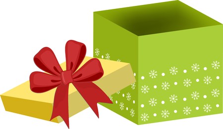 Xmas gift box with red bowのイラスト素材