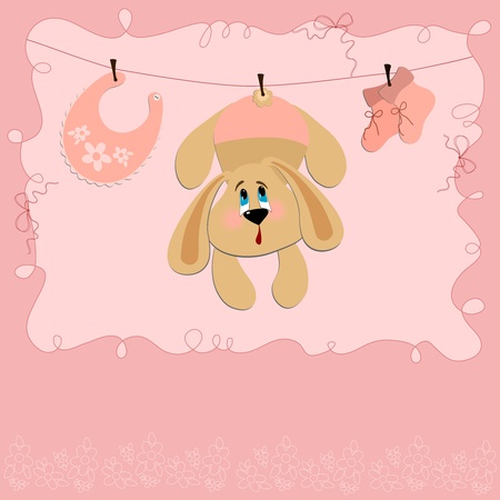 Baby greetings card with rabbitのイラスト素材