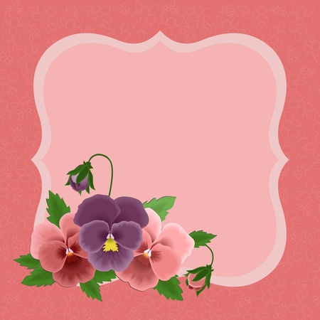 Greetings card with pansies for Mother's dayのイラスト素材