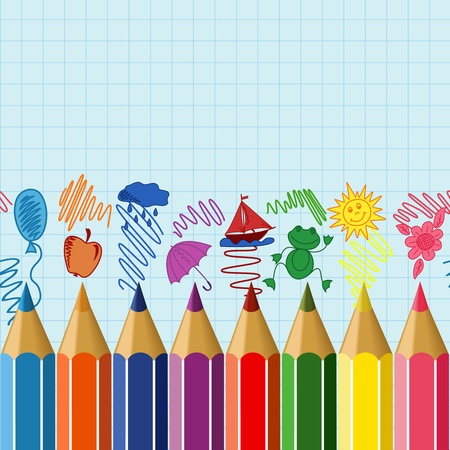 Seamless horizontal school borderのイラスト素材