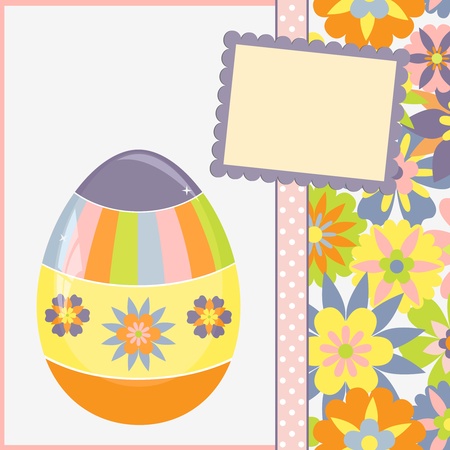 Cute template for Easter spring greetings cardのイラスト素材
