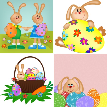 Templates for easter greetings card or postcard のイラスト素材