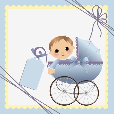 Cute template for baby arrival announcement cardのイラスト素材