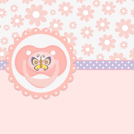 Cute template for baby arrival announcement cardのイラスト素材