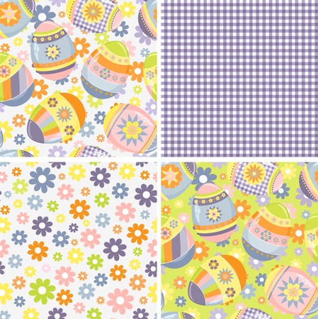 Cute collection of Easter seamless patternsのイラスト素材