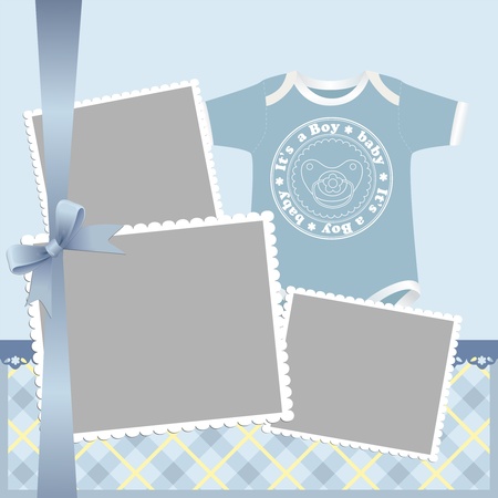 Cute template for baby's arrival announcement card or photo frameのイラスト素材