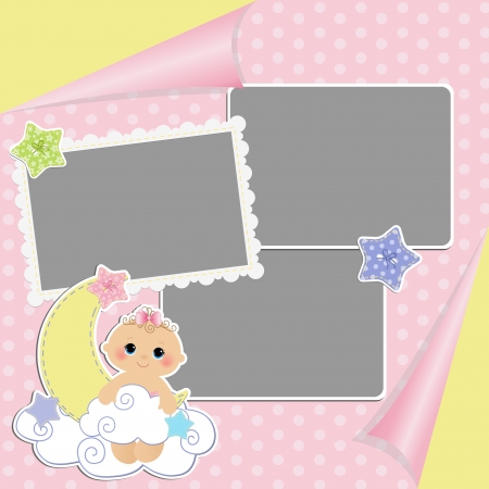 Cute template for baby s cardのイラスト素材