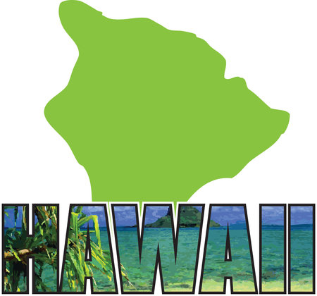Show off your love of Hawaii with an island on a tshirt.のイラスト素材