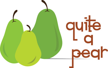 Pear is a sweet fruit that is said to be related to the apple and the worlds oldest cultivated and beloved fruits with this design by embroidery patternsのイラスト素材
