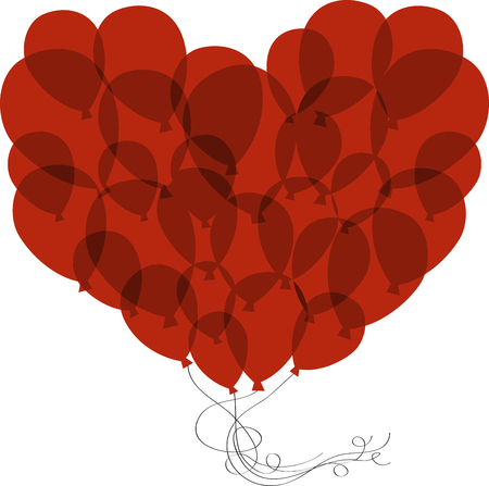 Romance your sweetie with Valentines Day balloons. Pick those Design by embroidery patterns.のイラスト素材