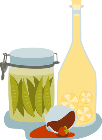 This quick guide provides a summary of food and safety and labelling advice for small scale home producers of chutneys pickles flavoured oils and jams.のイラスト素材