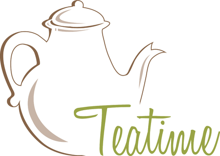 Tea pots make the difference between good and great tea. Enjoy a great cup with tea kettles and ceramic teapots with this design by embroidery patterns.のイラスト素材