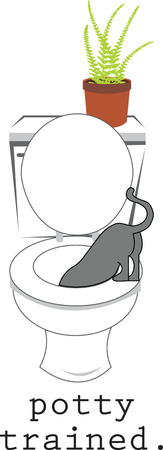 You can train your kitty to pee at the potty with this design by Embroidery patternsのイラスト素材