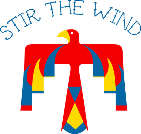 Discover the secret meaning of this mysterious Thunderbird symbol of Indians.のイラスト素材