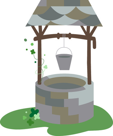 A wishing well is a term from European folklore to describe wells where it was thought that any spoken wish would be grantedのイラスト素材