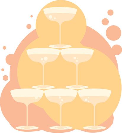 Sip your favorite bubbly in style with champagne glasses at New year party bashのイラスト素材