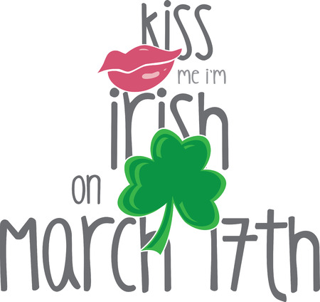Celebrate the Irish kiss in Ireland with this design by embroidery patterns.のイラスト素材