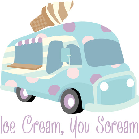 Money can't buy happiness but it can buy Ice cream. Rush to Soft ice cream trucks and enjoy the deliciousness of ice cream.のイラスト素材