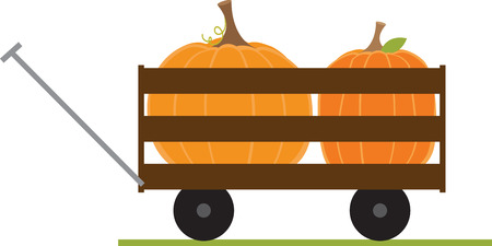 What a fun wagon for your pumpkin patch projectのイラスト素材