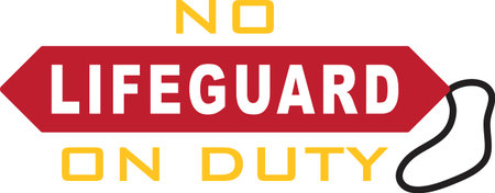 Stitch a sign for your pool area alerting swimmers no lifeguard is on duty.  This design features...
