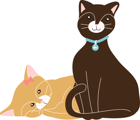 Happy weekend! It's a great time to sit back, relax and enjoy some good music, just like these two little kittens.のイラスト素材