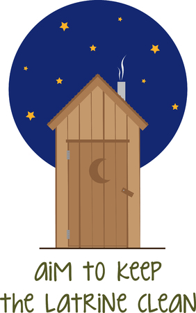 Pick this wide range of nighttime outhouse design by embroidery patterns.のイラスト素材