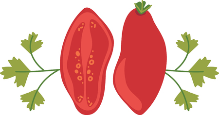 Roma tomatoes are a favorite for Italian cooking.のイラスト素材