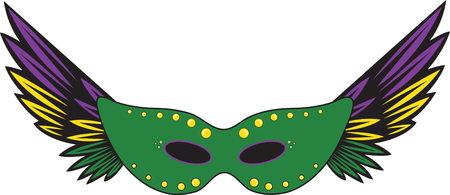 Feathered party masque for Mardi Gras celebrations.のイラスト素材