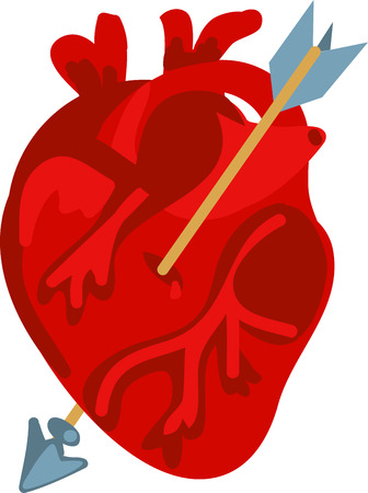 Our colorful collection of loteria cards features the entire collection of all the famous characters.  This is card 27 of the set featuring El Corazon, the heart.のイラスト素材